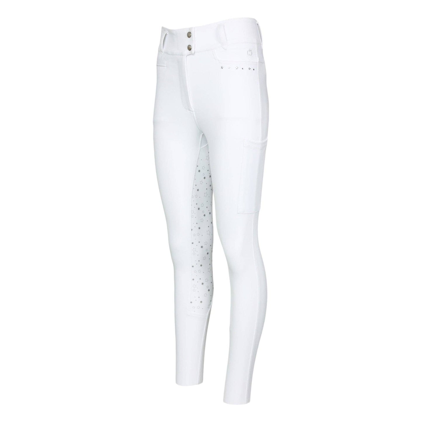 Dapplebay Shine On Compression Full Seat Show Breeches - White