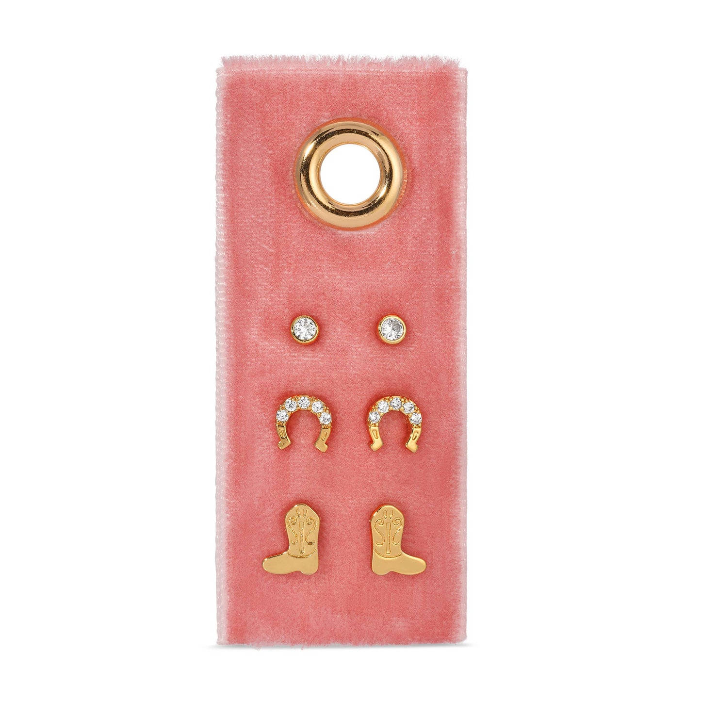 Equestrian gold earrings set