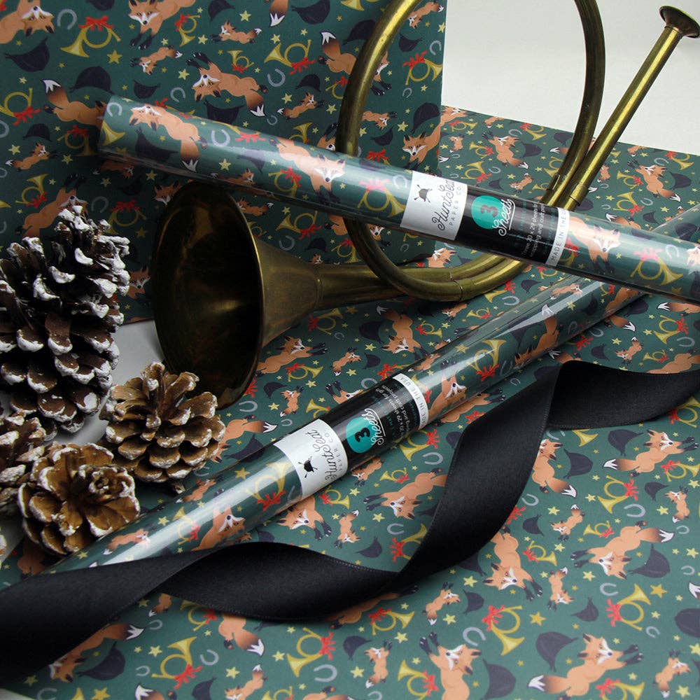 Fox Hunting equestrian gift wrapping paper