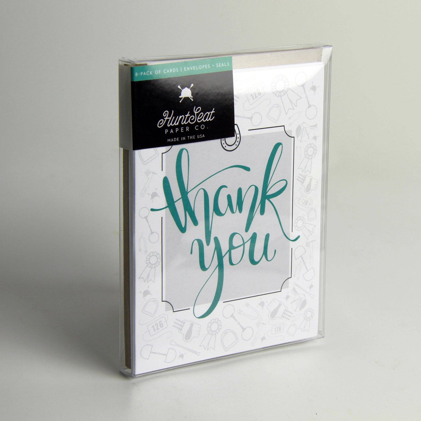 Thank You equestrian greeting card and envelope