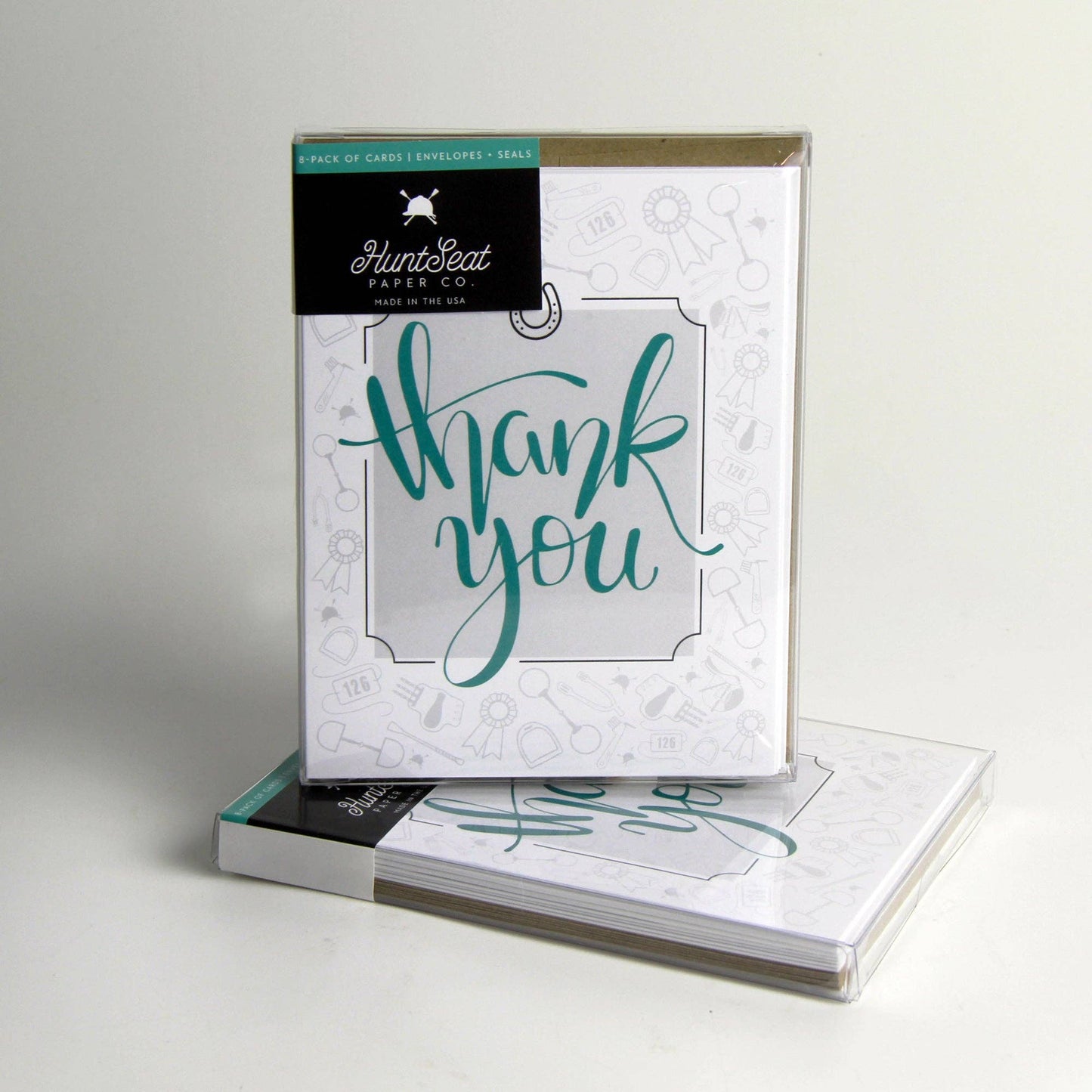 Thank You equestrian greeting card and envelope