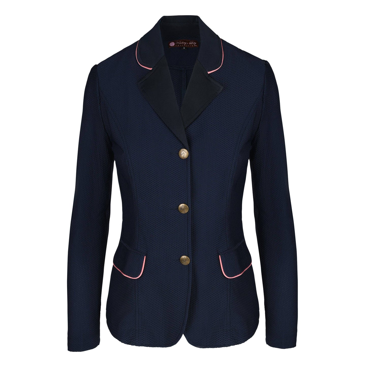 Navy and pink show coat