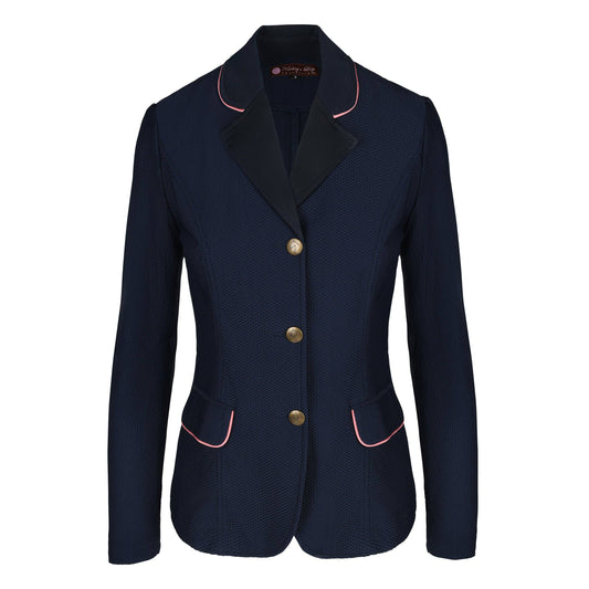 Navy and pink show coat