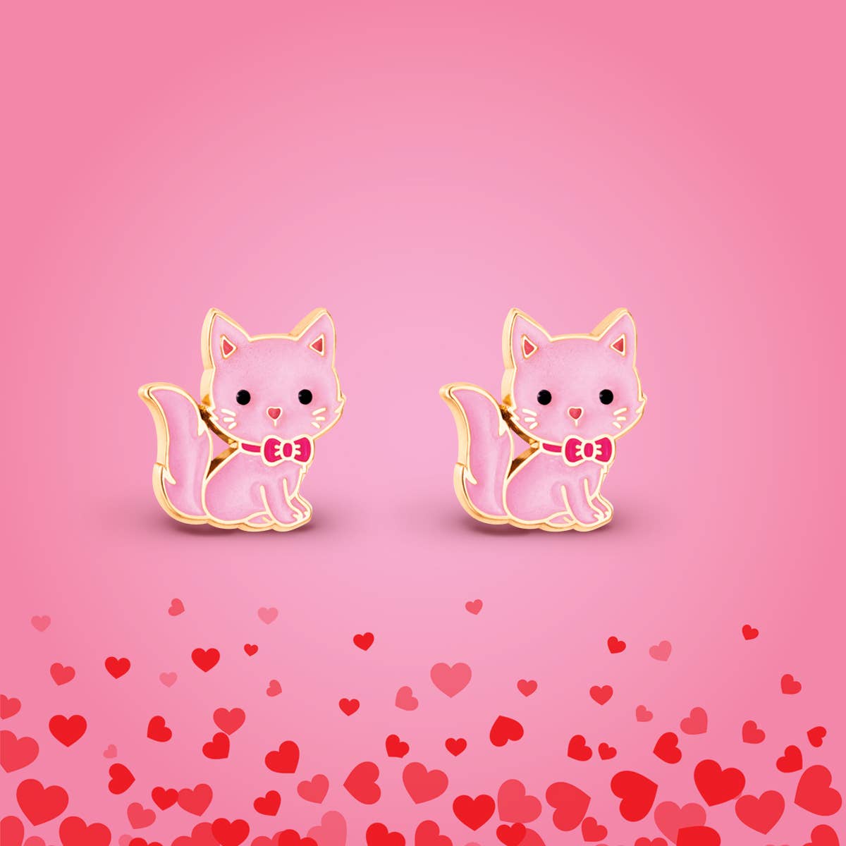 Pink Kitten earrings