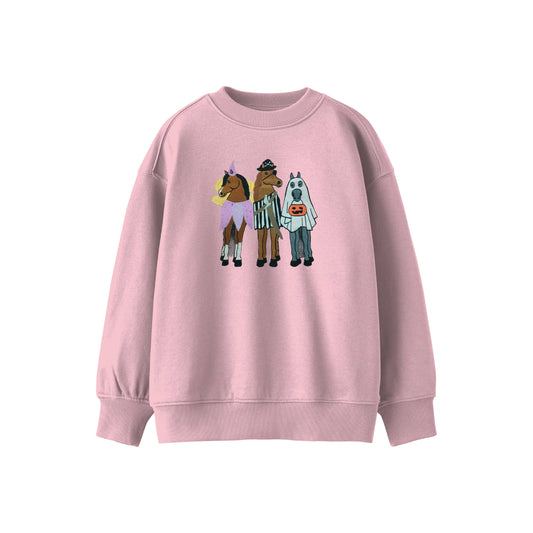 Dapplebay Kid's Trick Or Treat Sweatshirt: Light Pink
