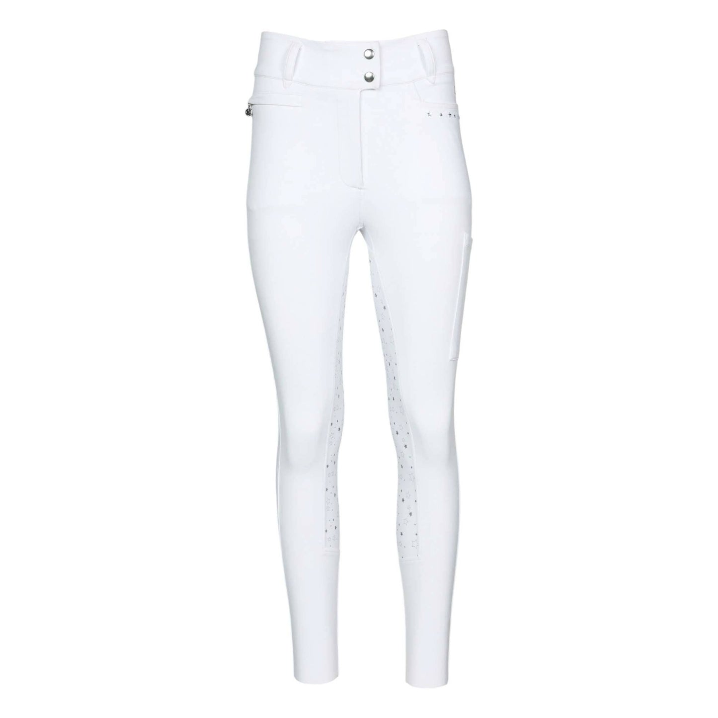 Dapplebay Shine On Compression Full Seat Show Breeches - White