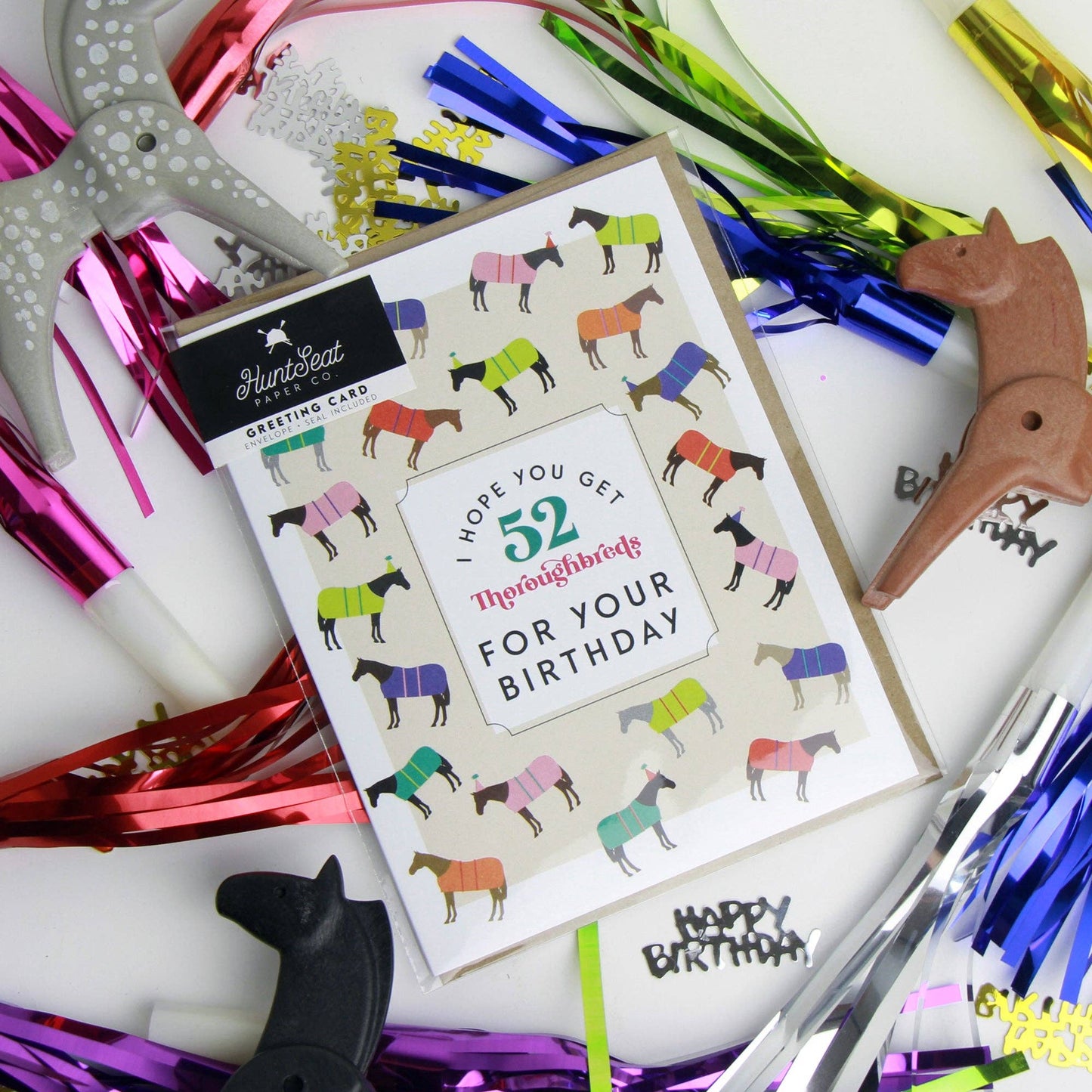 52 Thoroughbreds Horse Birthday Card for Equestrians