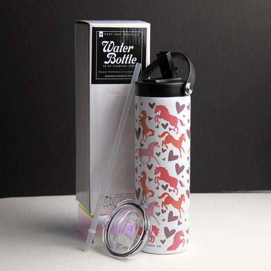 Horse and Hearts water bottle