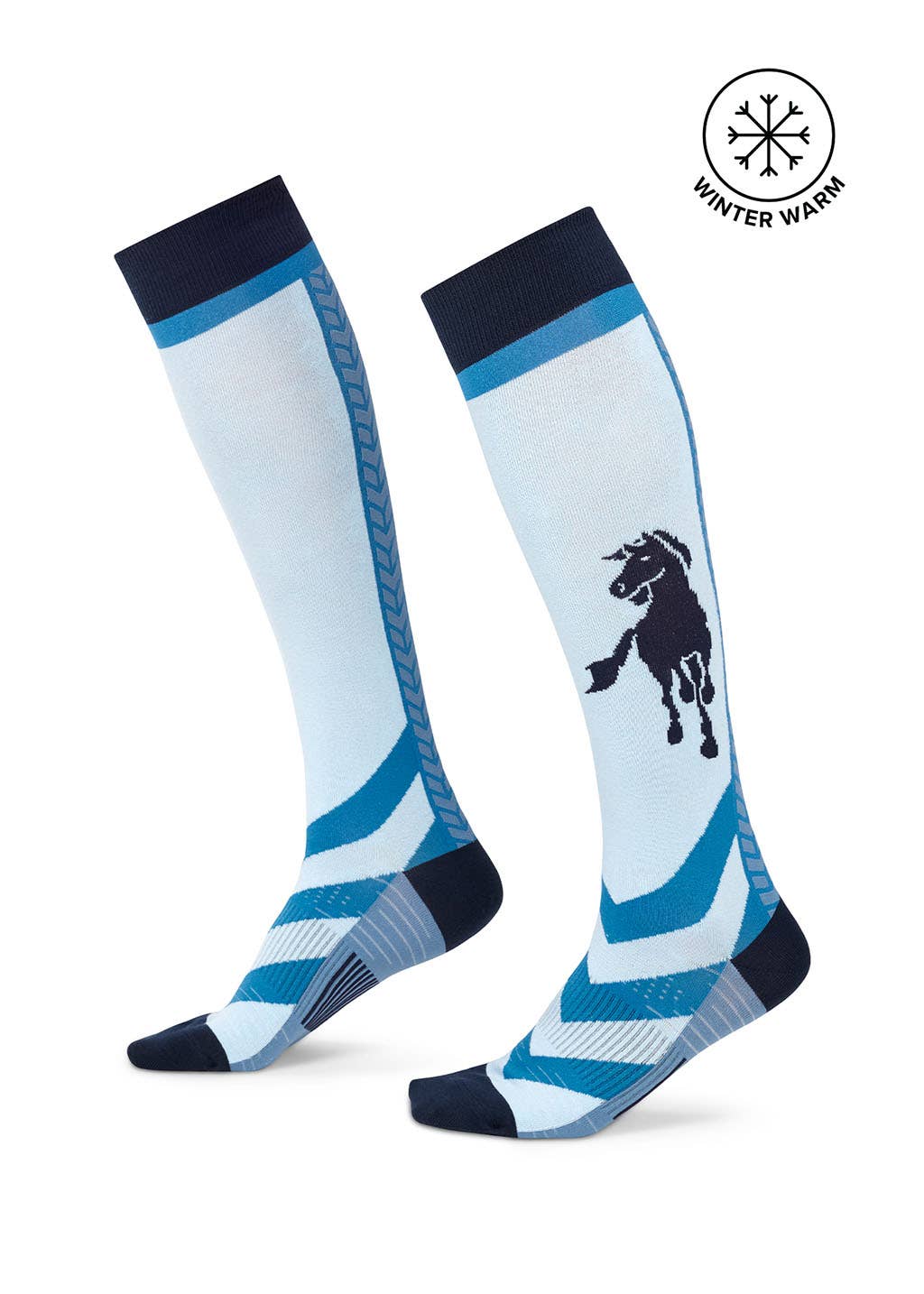 Blue winter equestrian socks