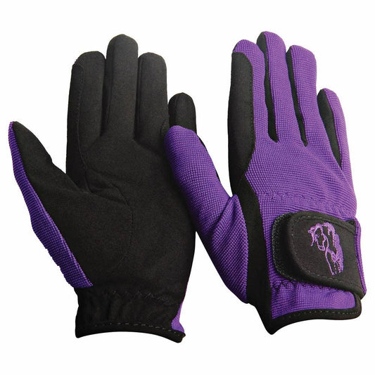 TuffRider Children's Performance Riding Gloves: Purple