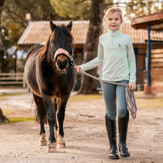 Horze Lola Kids Long Sleeved Half Zip Tec Shirt