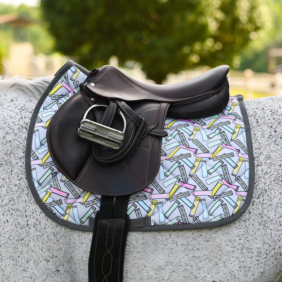 Pony sized saddle pad with ice pops in fun colors