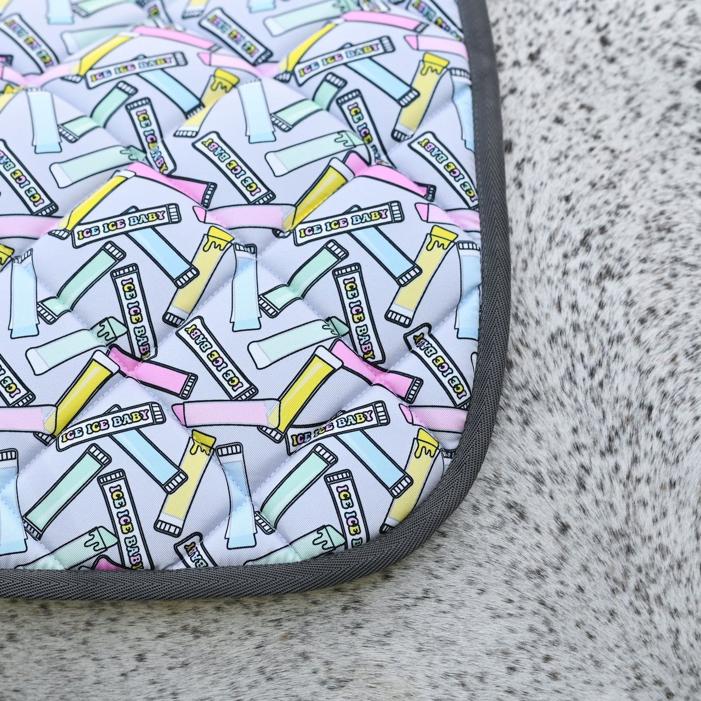 Pony sized saddle pad with ice pops in fun colors