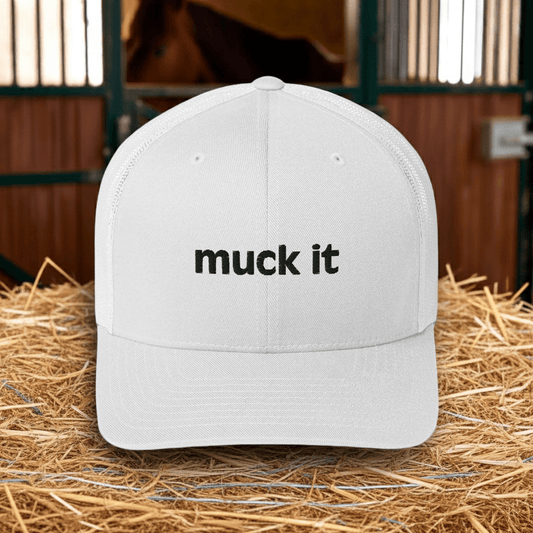 Retro Trucker Cap/Embroidered - White - Muck It