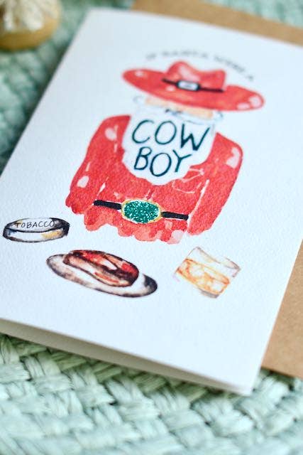 Western Cowgirl Christmas Holiday Card Set