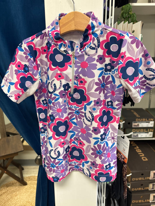 Belle and Bow Flower Sun shirt - Girls 4
