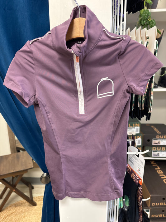 Short Stirrup Purple Short Sleeve Sun Shirt - Girls 5/6