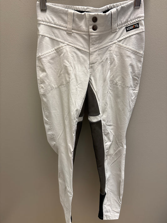 Kerrits White Full Seat Breeches - Kids L