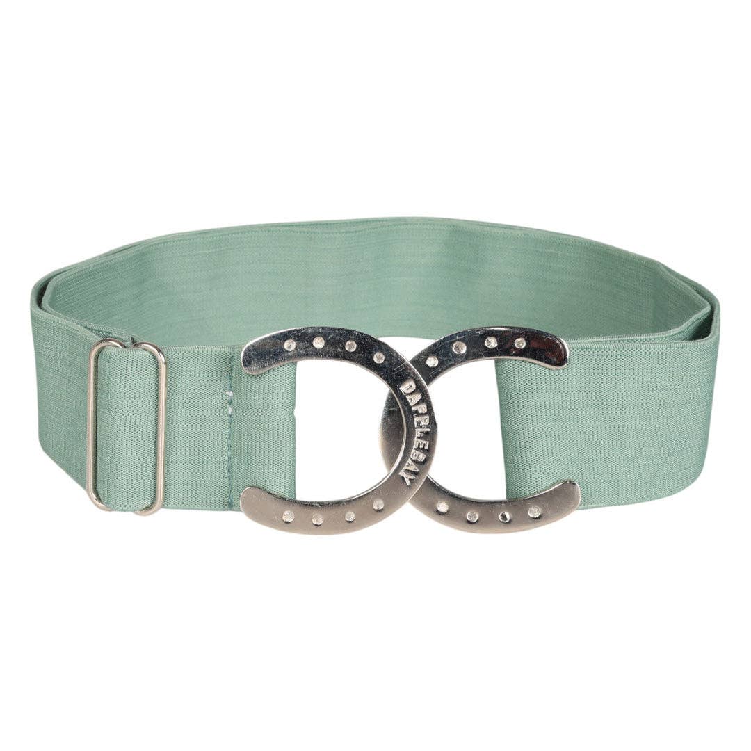 Dapplebay Horse Shoe Elastic Belt - Dusty Teal: Teal / One Size