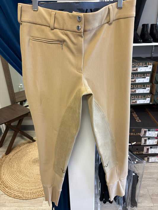 Tuffrider Knee Patch Tan Breeches - 32