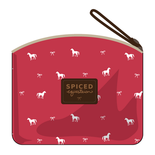 Pony Print Makeup Bag: Fuschia