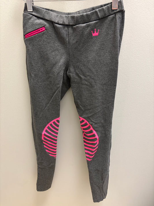 HR Grey/Pink Knee Patch Tights - Kids 12