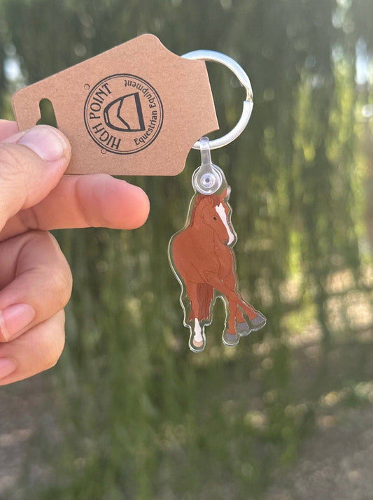 Dressage Horse Keychain: Chestnut