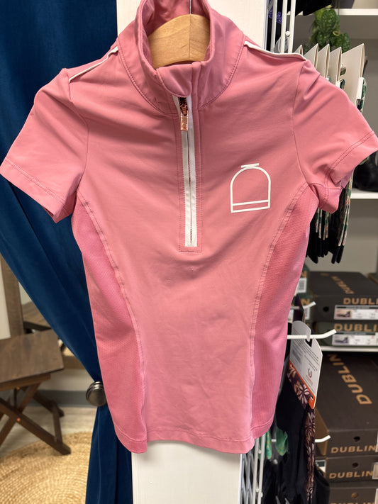 Short Stirrup Pink Short Sleeve - Girls 5/6