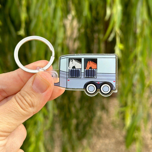 Horse Trailer Keychain