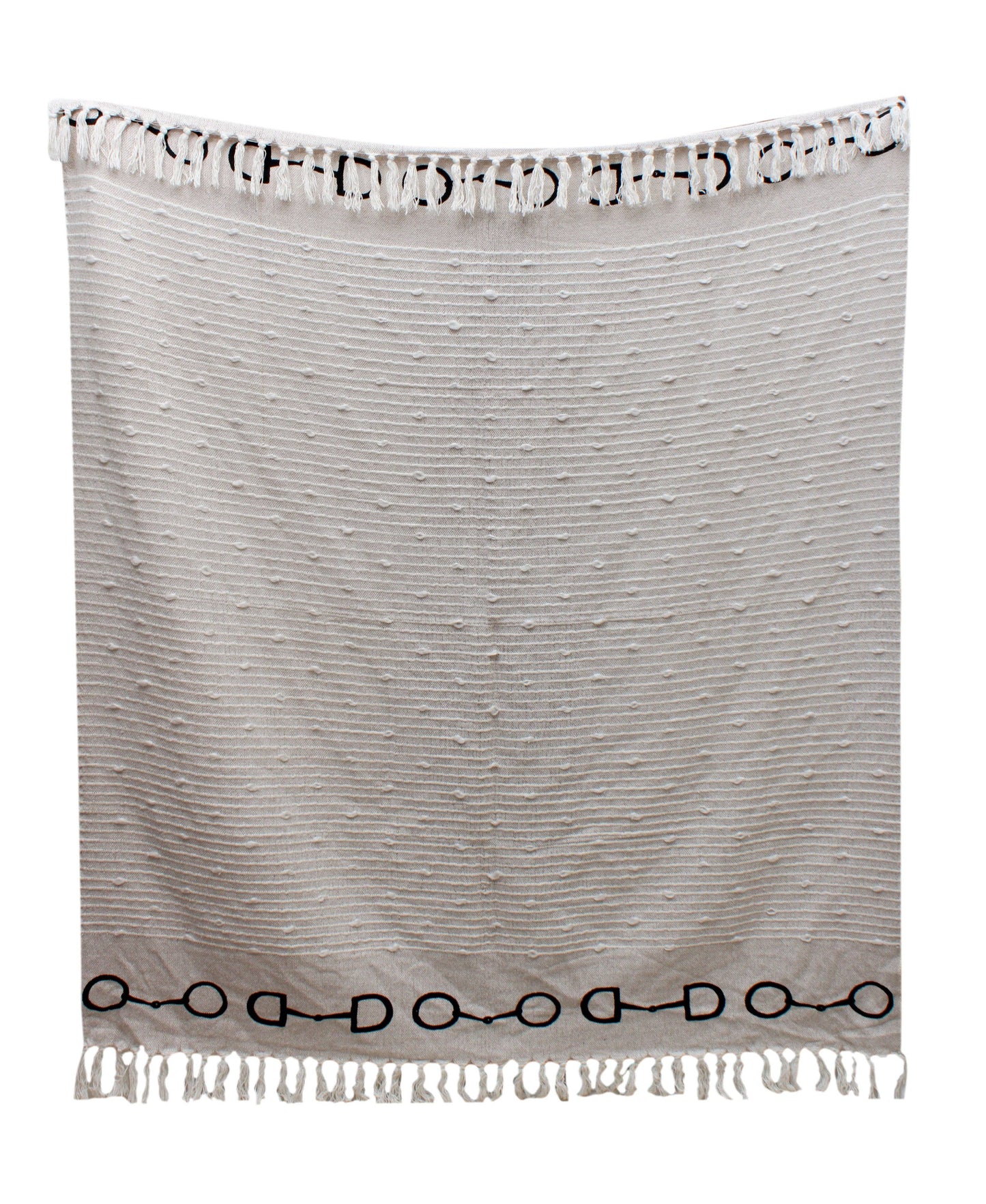Lila Snaffle Bit Cotton Throw: Taupe / STD