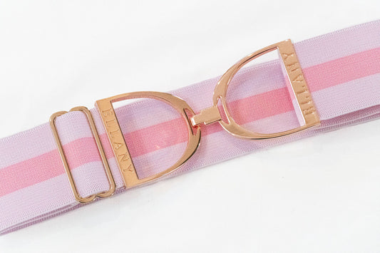 Madelyn - 2" Rose Gold Stirrup Equestrian Elastic Belt