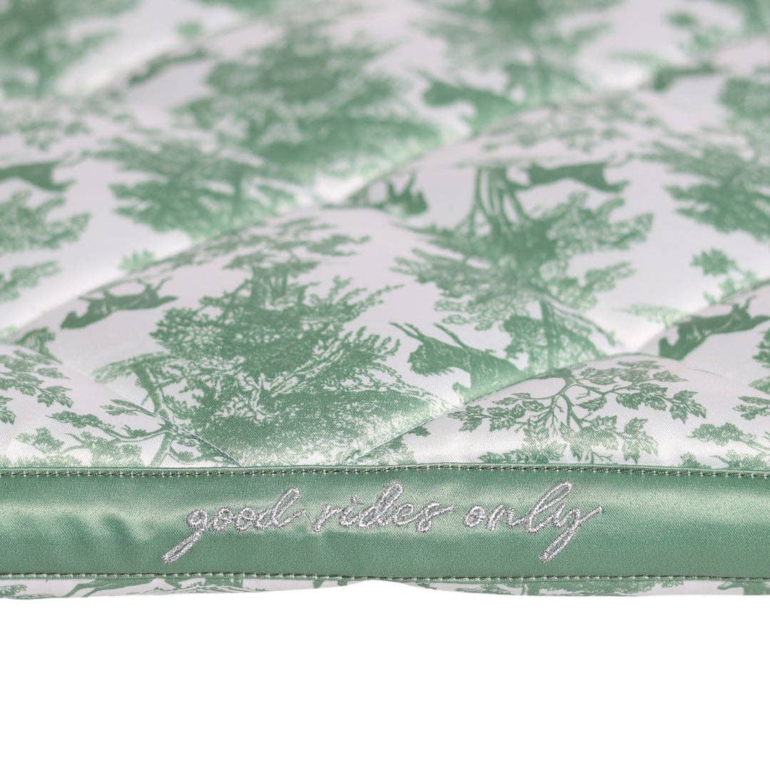 Dapplebay Equestrian Toile Jump Saddle Pad-Green/White: Full