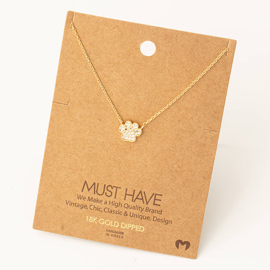 Gold Dog Paw Necklace