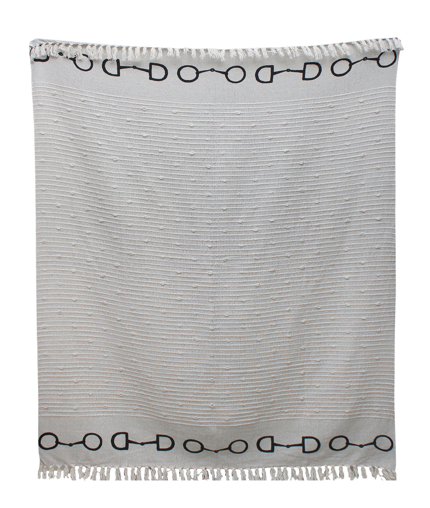Lila Snaffle Bit Cotton Throw: Taupe / STD
