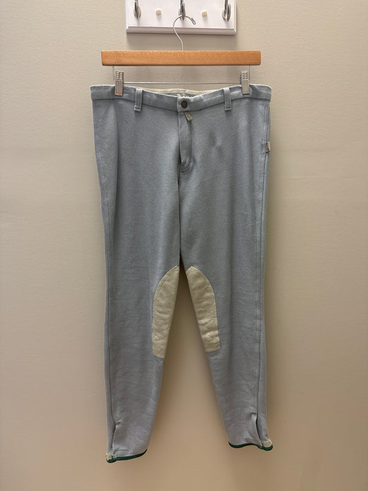 Blue knee patch breeches