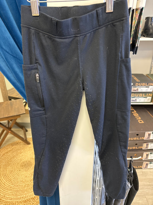 Girls Black Riding Tights - S