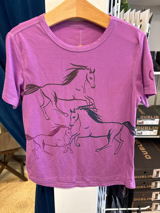 Kerrits Purple Horse T-Shirt - Girls S