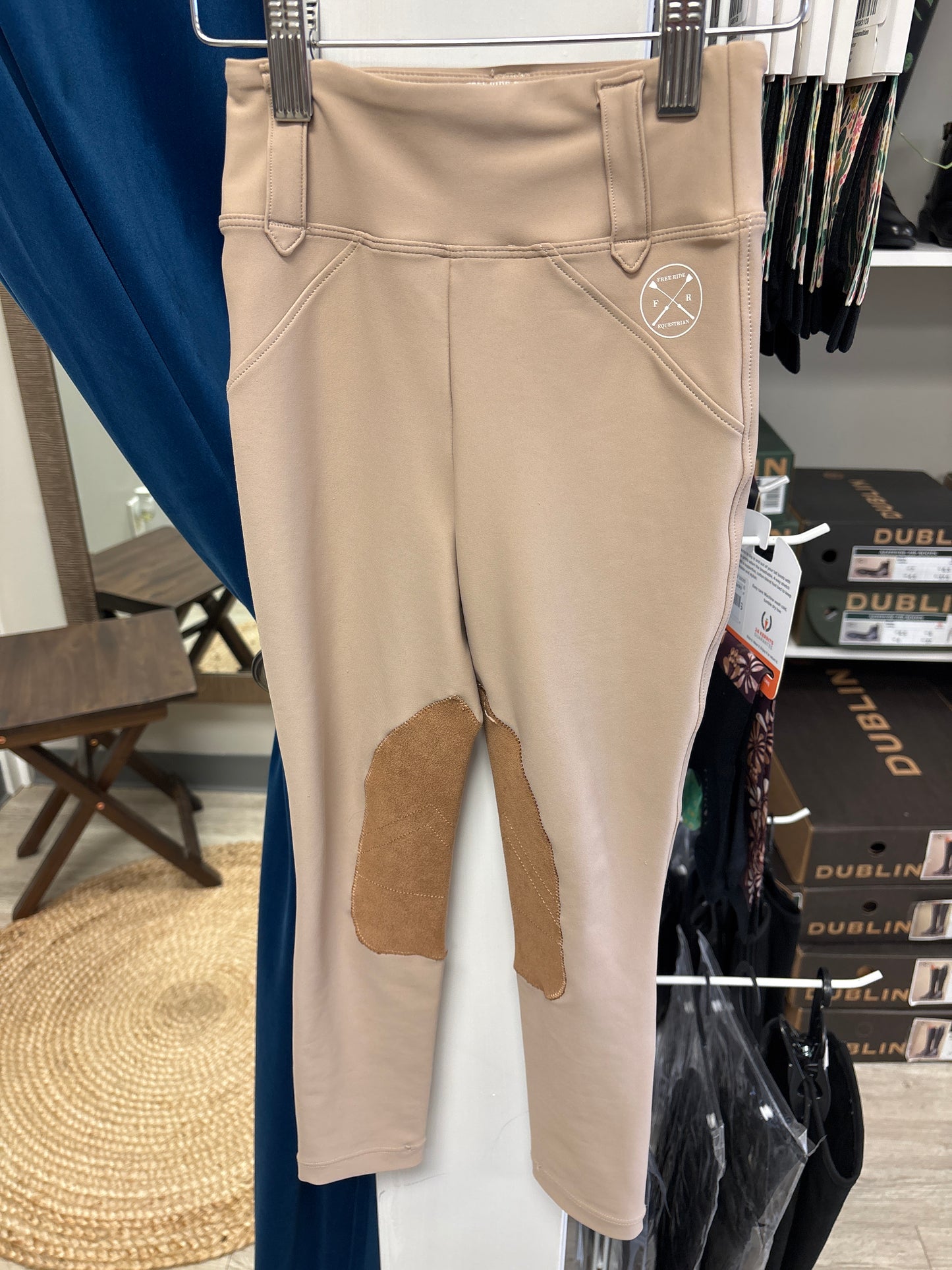 Free Ride Tan Knee Patch Breeches - Kids 4/5
