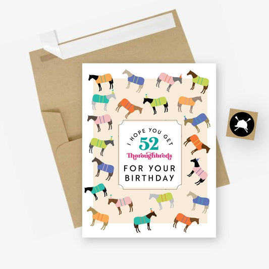52 Thoroughbreds Equestrian Birthday Card