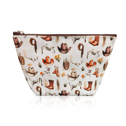 MakeUp Cosmetic Pouch Bag - Cute Toiletry Case - Western