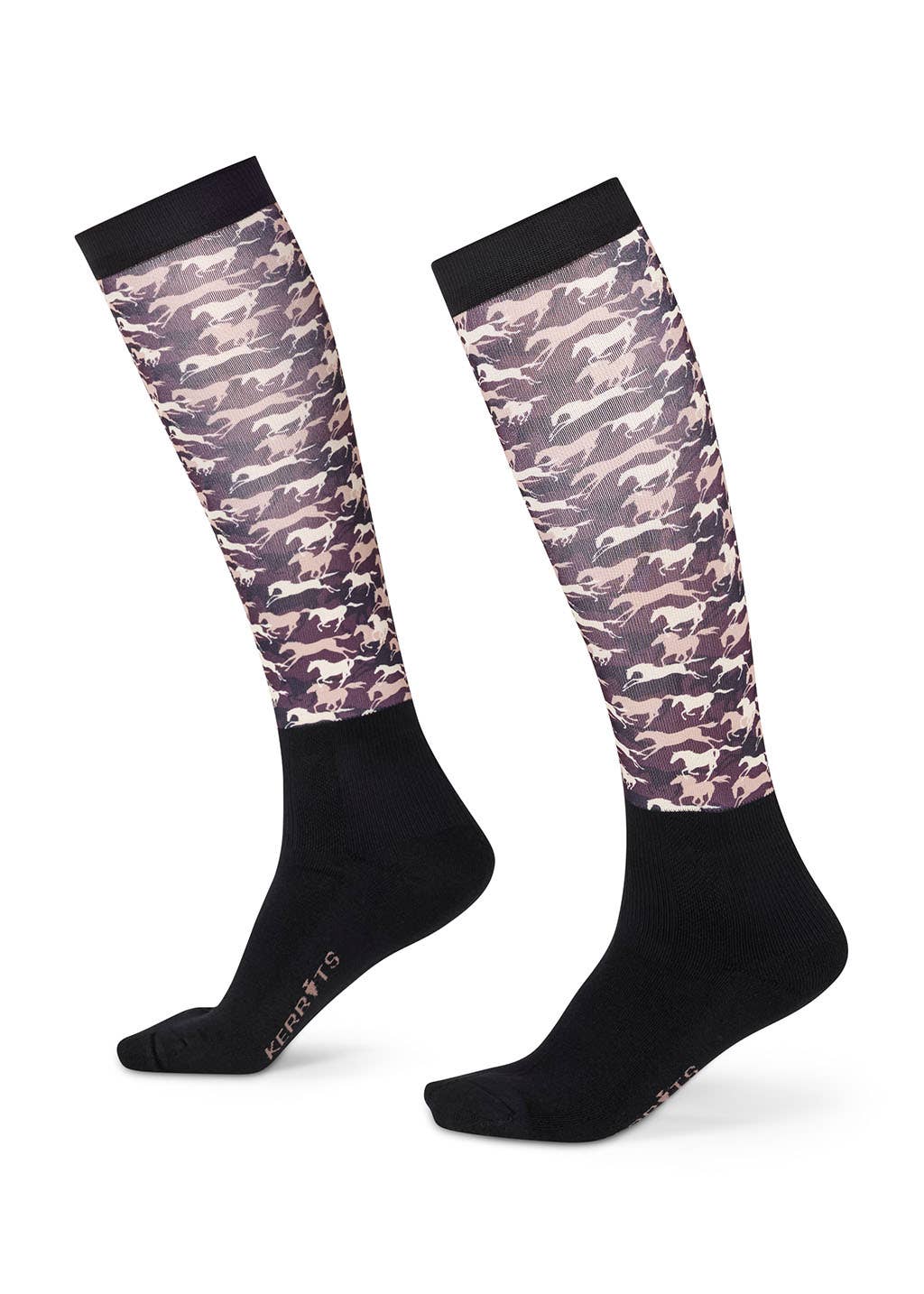 Kids Dual Zone Equestrian Boot Socks: VINEYARD AUTUMN BOUQUET / O/S