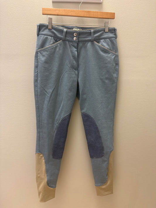 Blue knee patch breeches