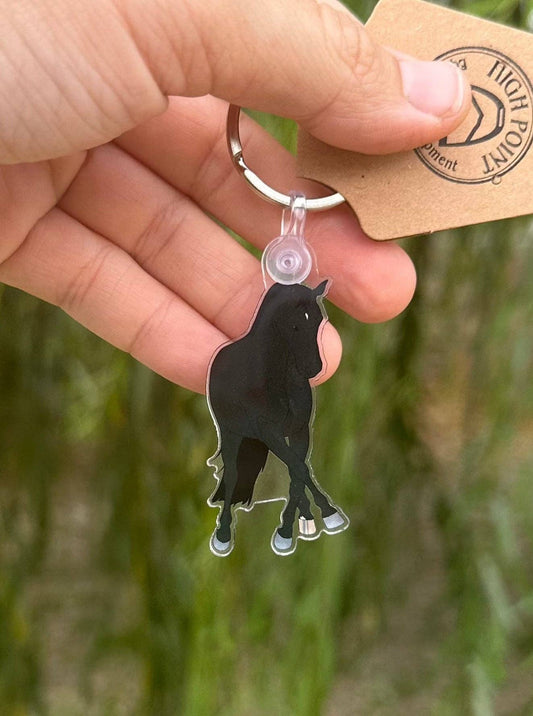 Dressage Horse Keychain: Black