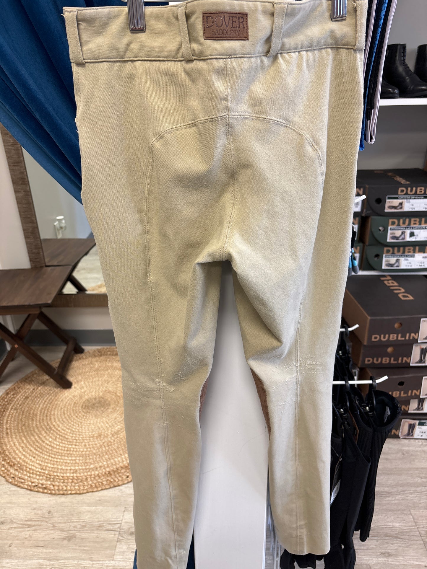 Dover Saddlery Knee Patch Tan Kids- Size 14