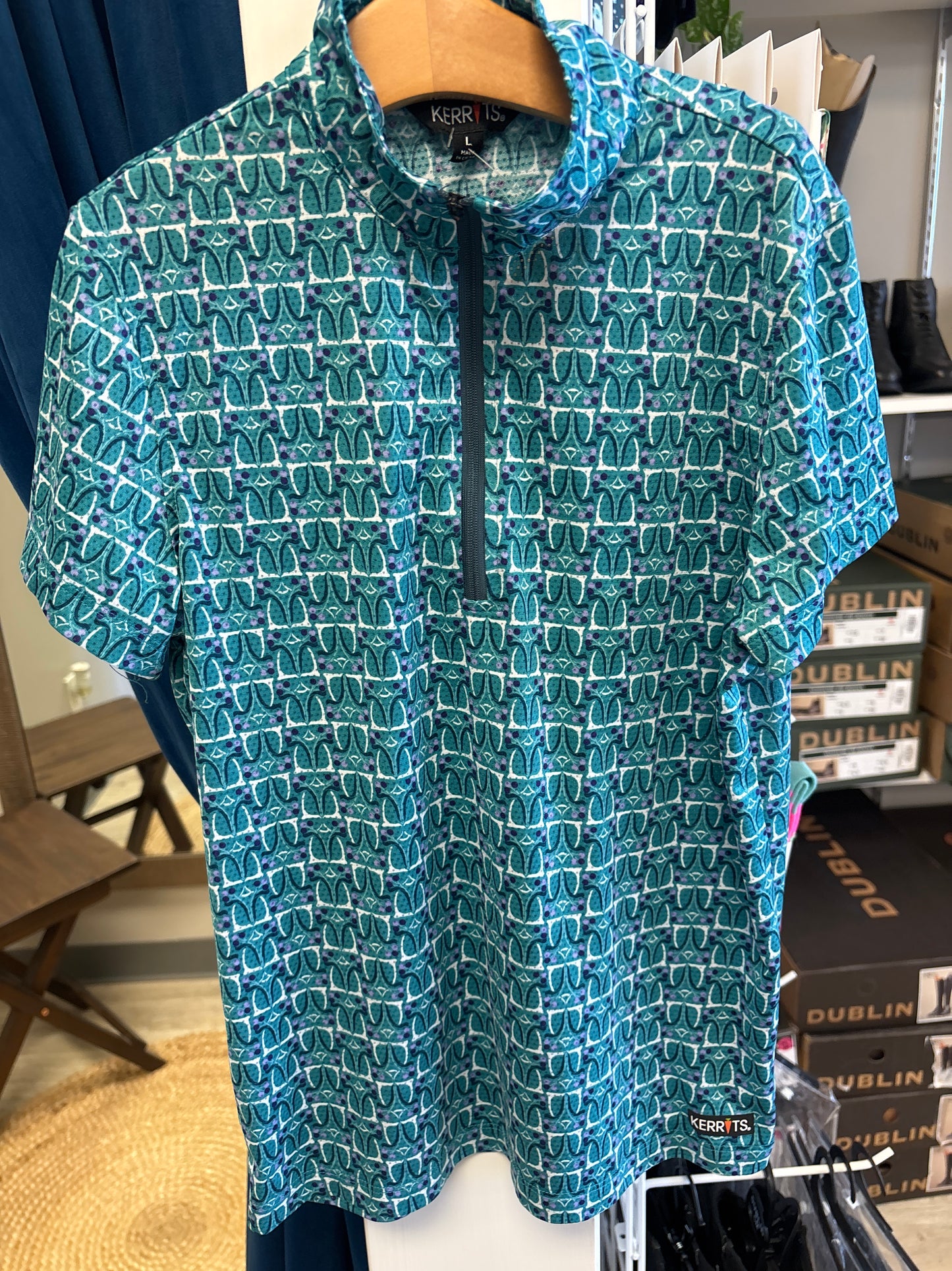 Kerrits Kids Teal Ice-Fil Riding Shirt - L