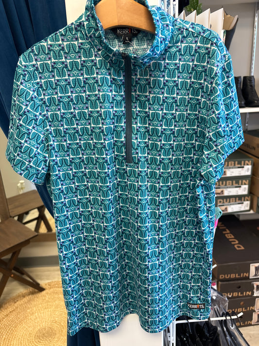 Kerrits Kids Teal Ice-Fil Riding Shirt - L
