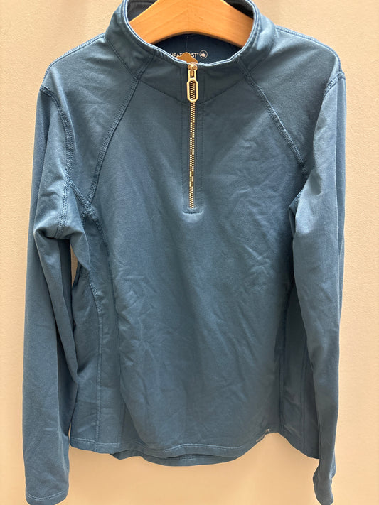 Blue 1/4 zip long sleeve shirt - Kids Large