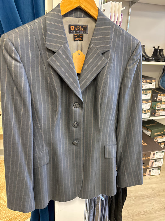 Ariat Pro Series Gray Striped Show Jacket - 14 R