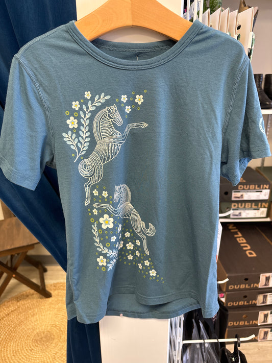 Kerrits Blue Horse T-Shirt - Girls S