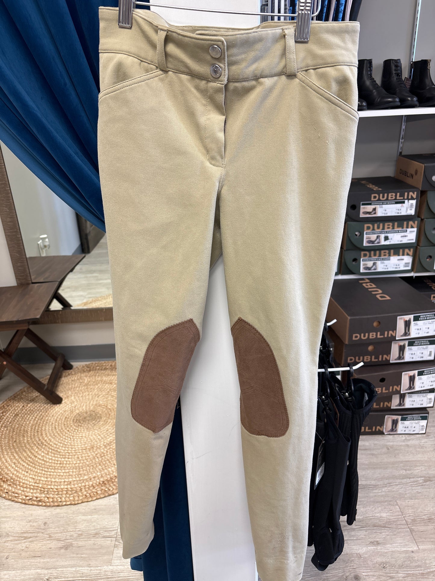 Dover Saddlery Knee Patch Tan Kids- Size 14